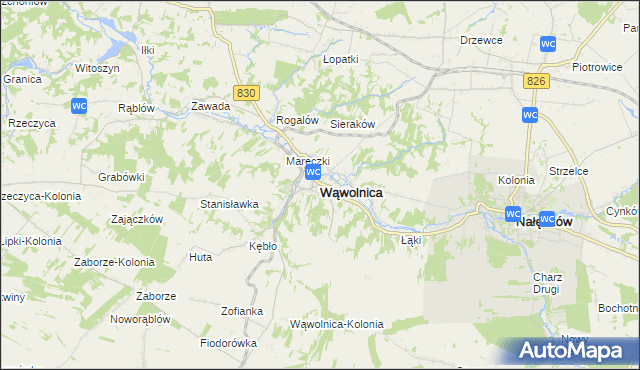 mapa Wąwolnica powiat puławski, Wąwolnica powiat puławski na mapie Targeo