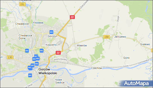 mapa Wawrów, Wawrów na mapie Targeo