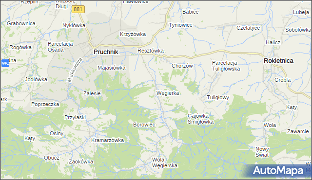 mapa Węgierka, Węgierka na mapie Targeo