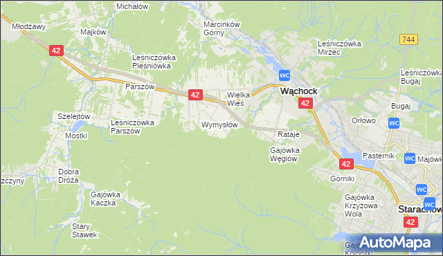 mapa Węglów, Węglów na mapie Targeo