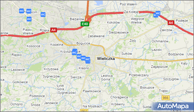 mapa Wieliczka, Wieliczka na mapie Targeo
