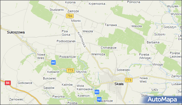 mapa Wielmoża, Wielmoża na mapie Targeo