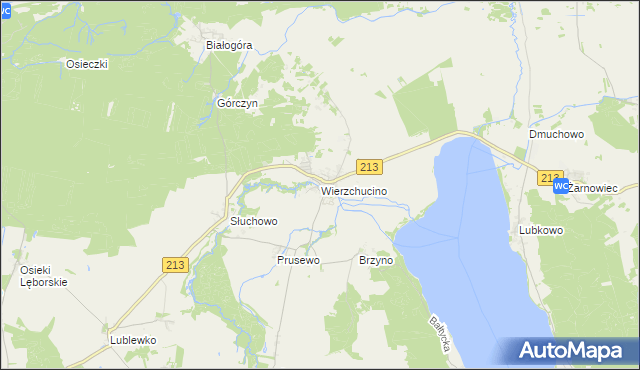 mapa Wierzchucino, Wierzchucino na mapie Targeo