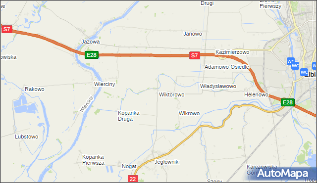 mapa Wiktorowo gmina Gronowo Elbląskie, Wiktorowo gmina Gronowo Elbląskie na mapie Targeo