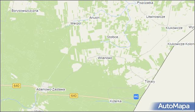 mapa Wilanowo gmina Mielnik, Wilanowo gmina Mielnik na mapie Targeo