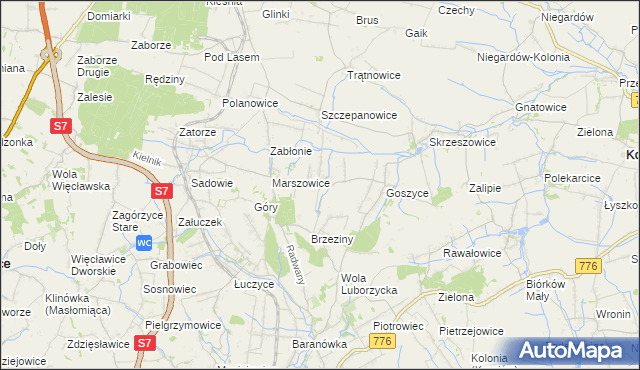 mapa Wilków gmina Kocmyrzów-Luborzyca, Wilków gmina Kocmyrzów-Luborzyca na mapie Targeo