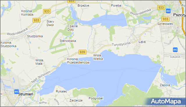 mapa Wisła Wielka, Wisła Wielka na mapie Targeo