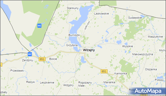 mapa Wiżajny, Wiżajny na mapie Targeo