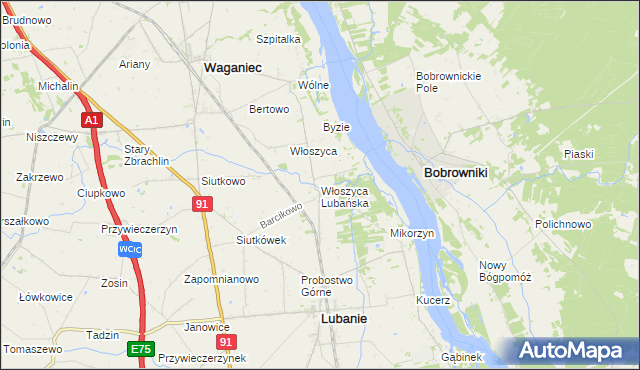 mapa Włoszyca Lubańska, Włoszyca Lubańska na mapie Targeo