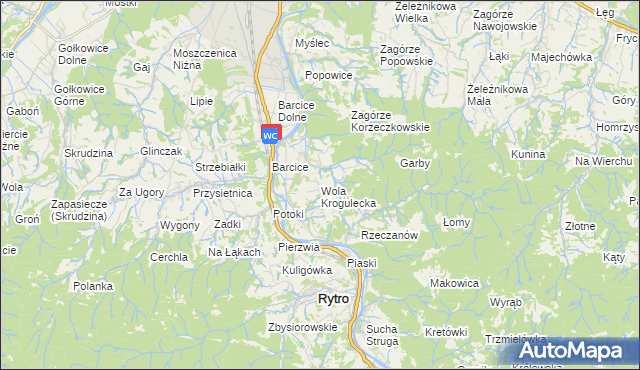 mapa Wola Krogulecka, Wola Krogulecka na mapie Targeo