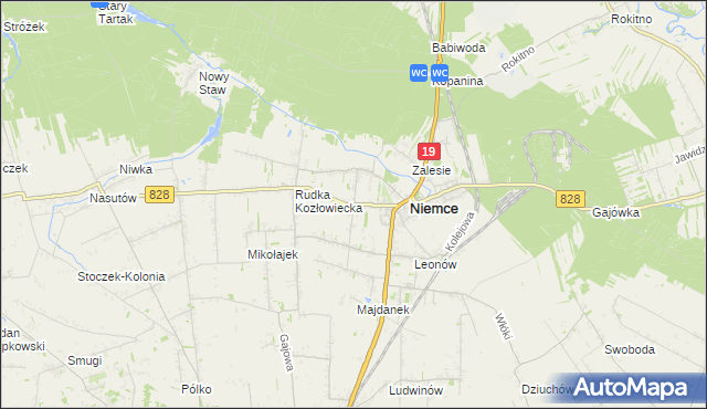 mapa Wola Niemiecka, Wola Niemiecka na mapie Targeo