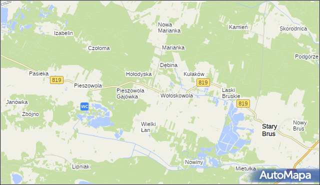 mapa Wołoskowola, Wołoskowola na mapie Targeo