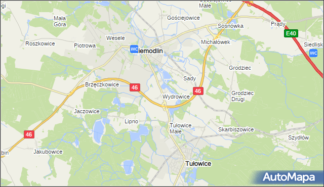 mapa Wydrowice gmina Niemodlin, Wydrowice gmina Niemodlin na mapie Targeo