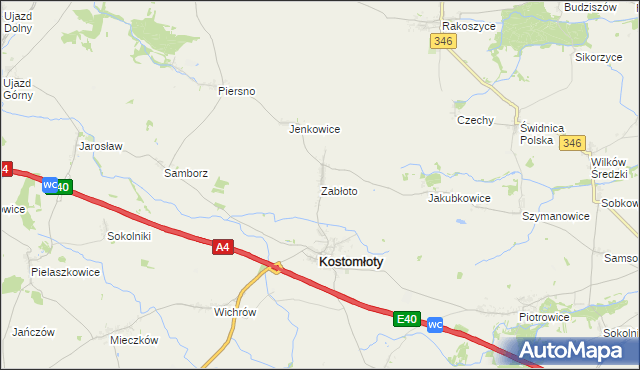 mapa Zabłoto, Zabłoto na mapie Targeo