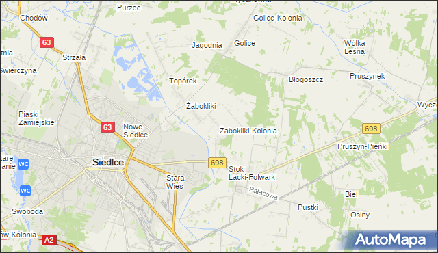 mapa Żabokliki-Kolonia, Żabokliki-Kolonia na mapie Targeo