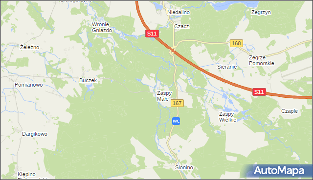 mapa Zaspy Małe, Zaspy Małe na mapie Targeo