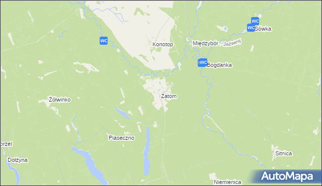 mapa Zatom, Zatom na mapie Targeo