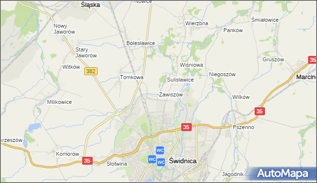 mapa Zawiszów, Zawiszów na mapie Targeo