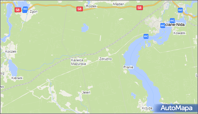 mapa Zdrużno, Zdrużno na mapie Targeo