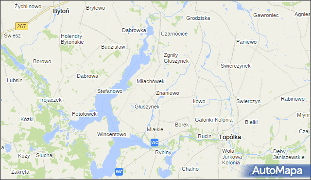 mapa Znaniewo, Znaniewo na mapie Targeo