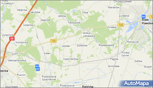 mapa Zofianów, Zofianów na mapie Targeo
