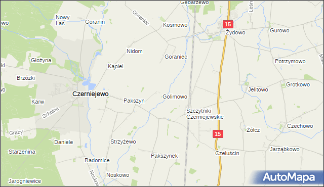 mapa Golimowo, Golimowo na mapie Targeo