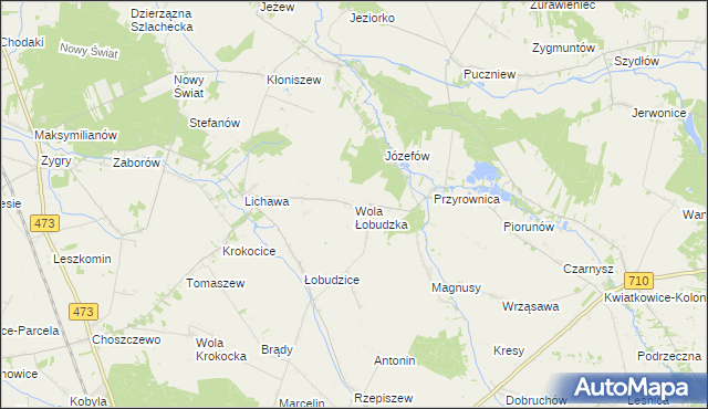 mapa Wola Łobudzka, Wola Łobudzka na mapie Targeo