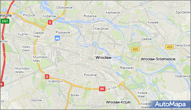 mapa Wrocławia, Wrocław na mapie Targeo