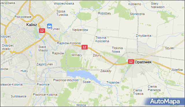 mapa Zduny gmina Opatówek, Zduny gmina Opatówek na mapie Targeo