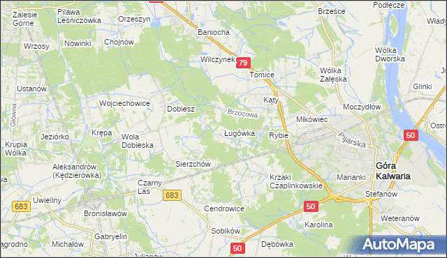 mapa Ługówka, Ługówka na mapie Targeo