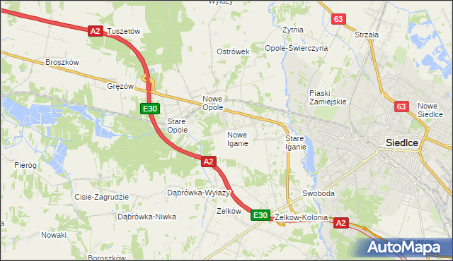 mapa Nowe Iganie, Nowe Iganie na mapie Targeo