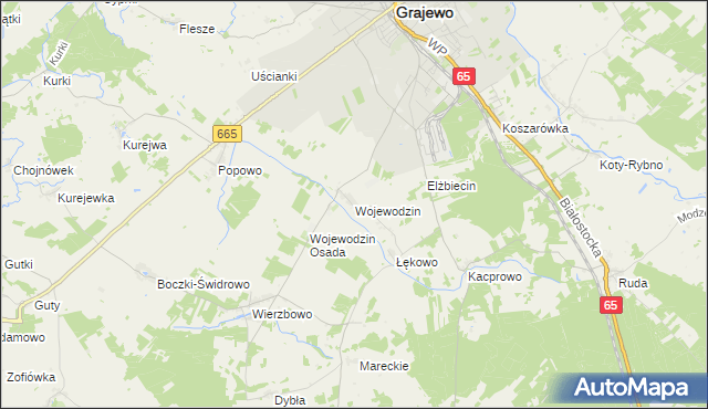 mapa Wojewodzin, Wojewodzin na mapie Targeo