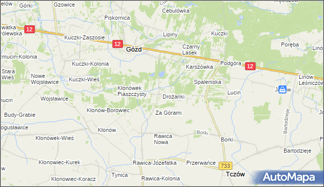 mapa Drożanki, Drożanki na mapie Targeo