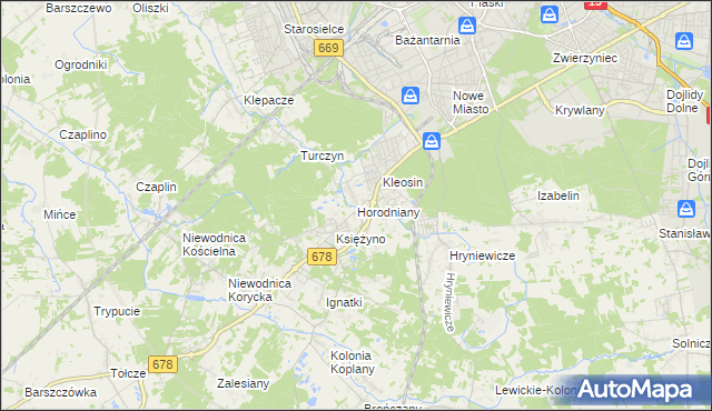 mapa Horodniany, Horodniany na mapie Targeo