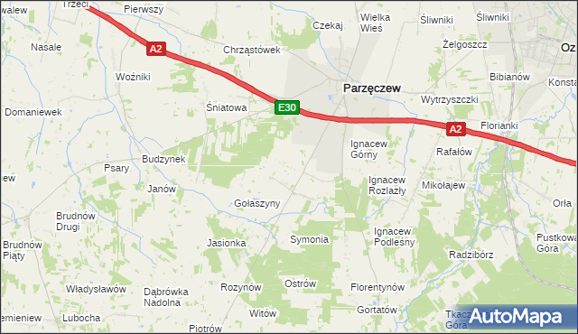 mapa Ignacew Parzęczewski, Ignacew Parzęczewski na mapie Targeo