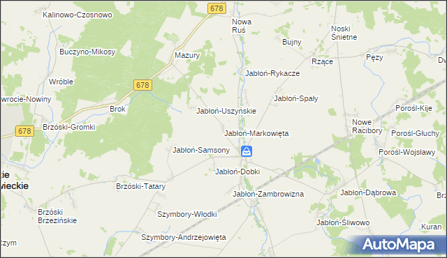 mapa Jabłoń-Markowięta, Jabłoń-Markowięta na mapie Targeo