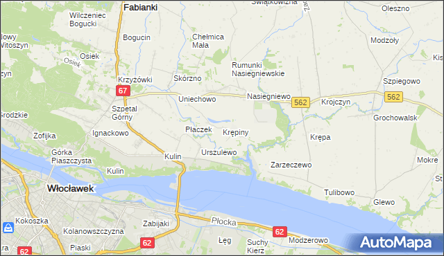 mapa Krępiny Kolonia, Krępiny Kolonia na mapie Targeo