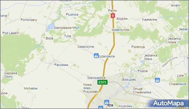 mapa Krzyżanowice gmina Iłża, Krzyżanowice gmina Iłża na mapie Targeo