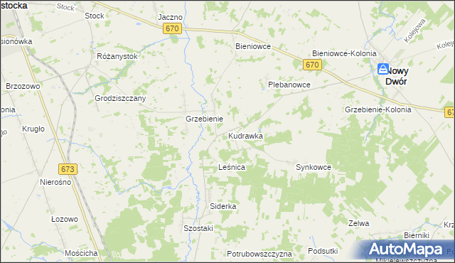 mapa Kudrawka, Kudrawka na mapie Targeo