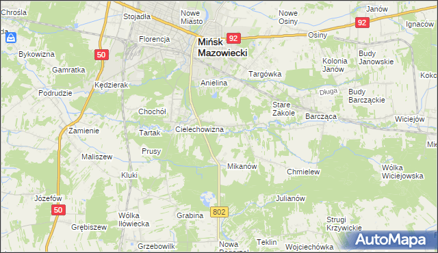 mapa Marianka gmina Mińsk Mazowiecki, Marianka gmina Mińsk Mazowiecki na mapie Targeo