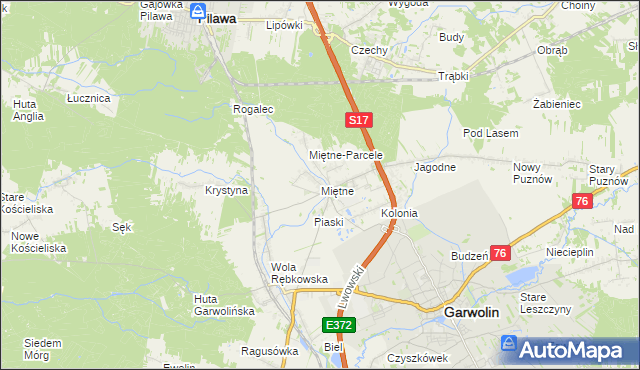 mapa Miętne, Miętne na mapie Targeo