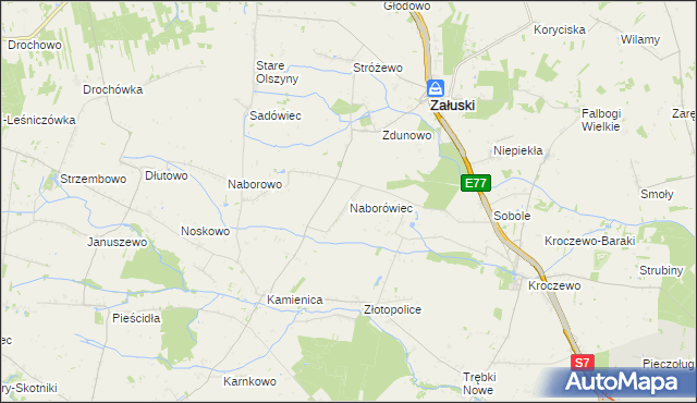 mapa Naborówiec, Naborówiec na mapie Targeo