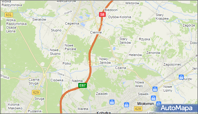 mapa Nowy Janków, Nowy Janków na mapie Targeo