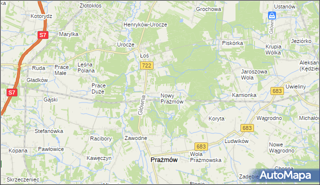 mapa Nowy Prażmów, Nowy Prażmów na mapie Targeo