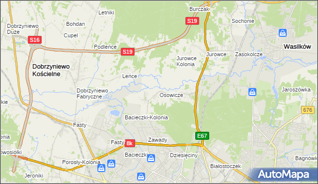 mapa Osowicze, Osowicze na mapie Targeo