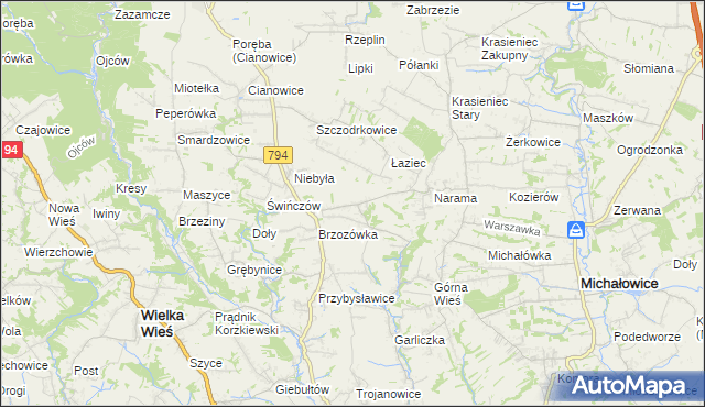 mapa Owczary gmina Zielonki, Owczary gmina Zielonki na mapie Targeo