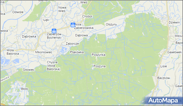 mapa Poszynka, Poszynka na mapie Targeo