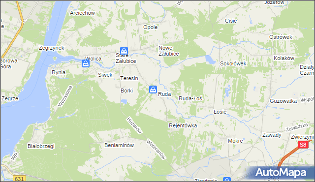 mapa Ruda gmina Radzymin, Ruda gmina Radzymin na mapie Targeo