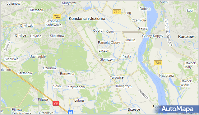 mapa Słomczyn gmina Konstancin-Jeziorna, Słomczyn gmina Konstancin-Jeziorna na mapie Targeo