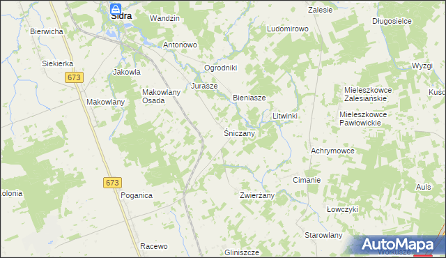 mapa Śniczany, Śniczany na mapie Targeo